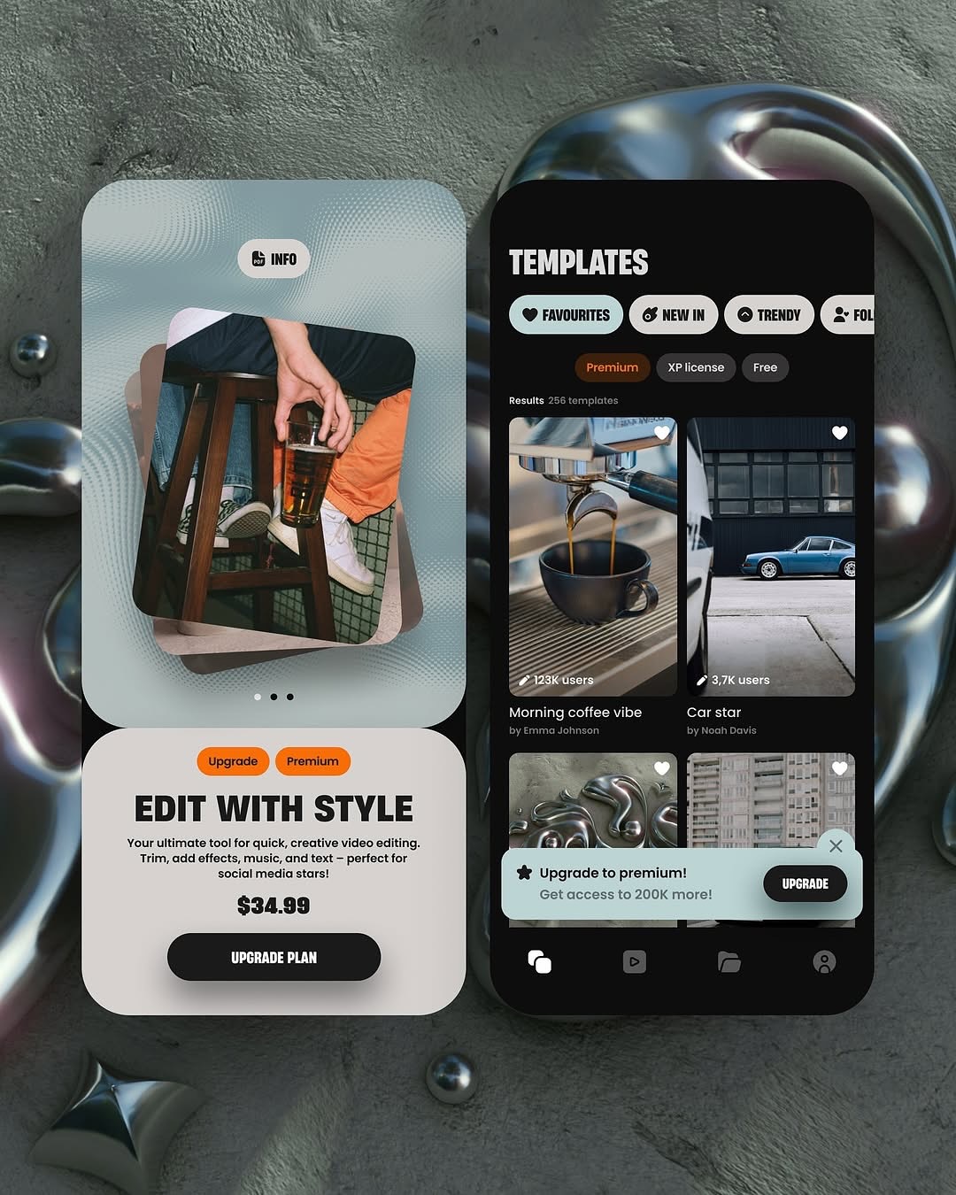 Video editor app design
