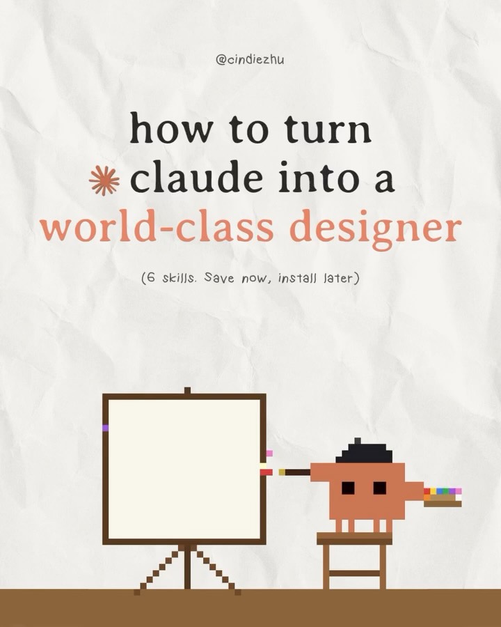 here are 6 free skills to turn Claude into your full-time designer 🎨