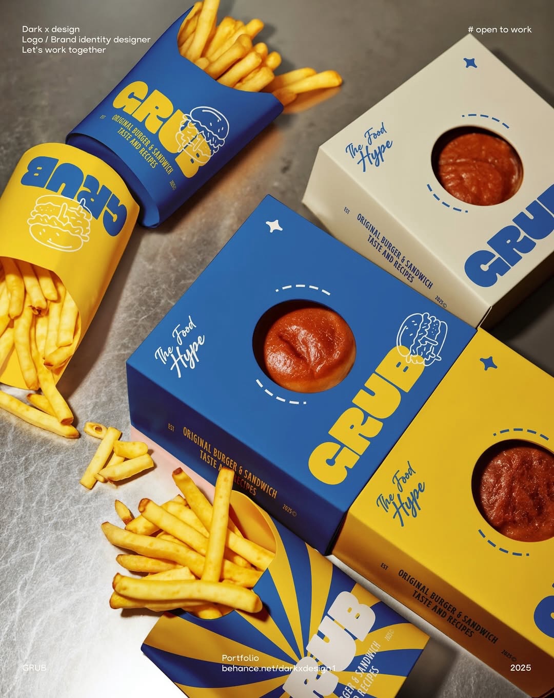 GRUB — ​​​​​​​Retro Inspired Fast Food Branding