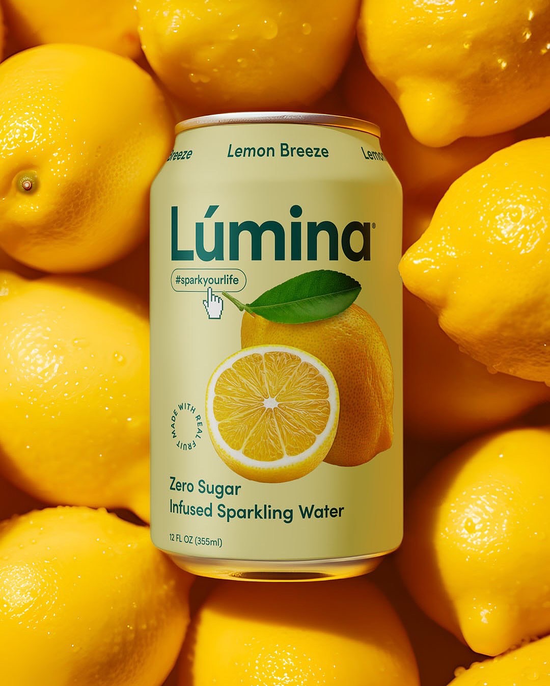 Brand identity and packaging design for sparkling water line.🍋