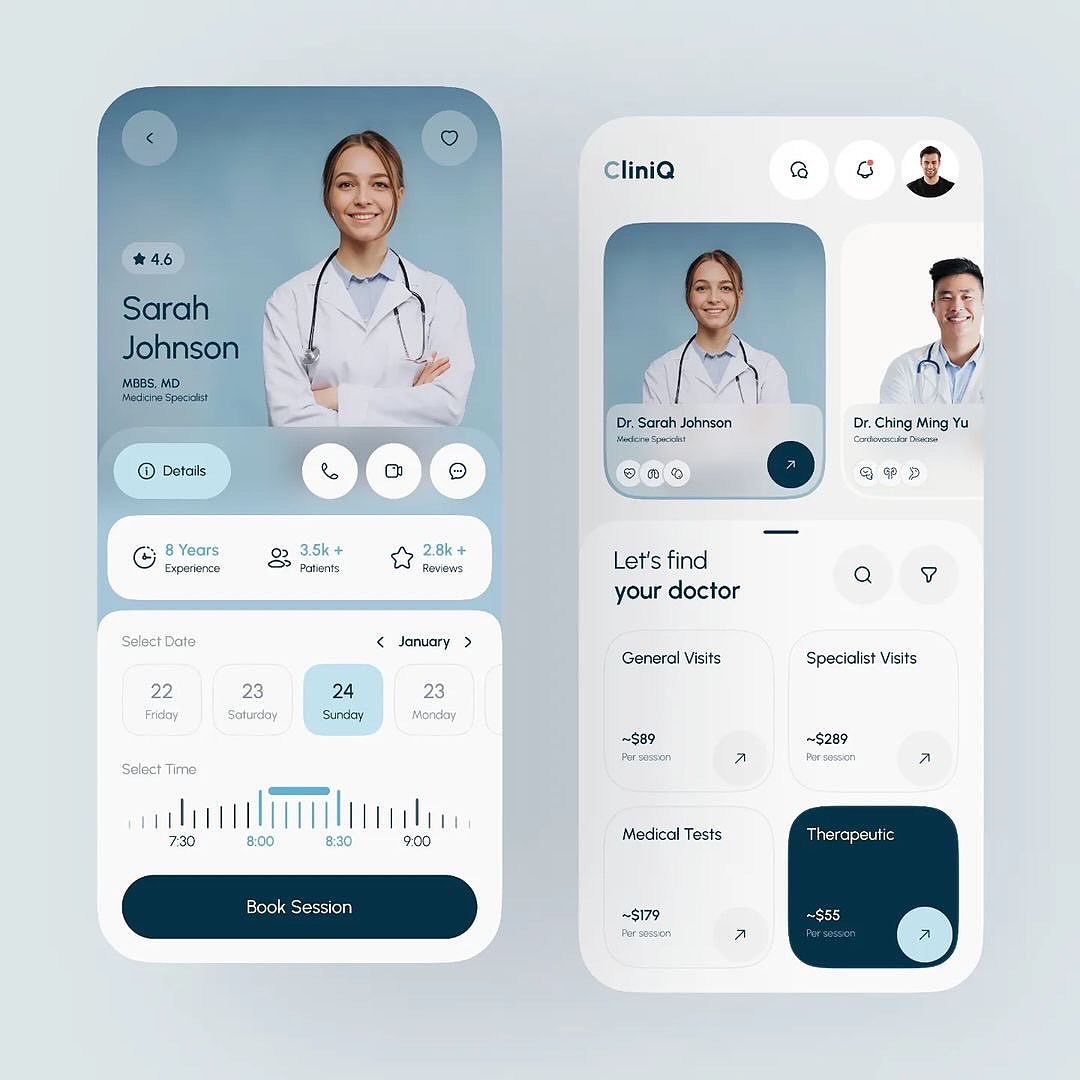 Appointment booking app concept called CliniQ!