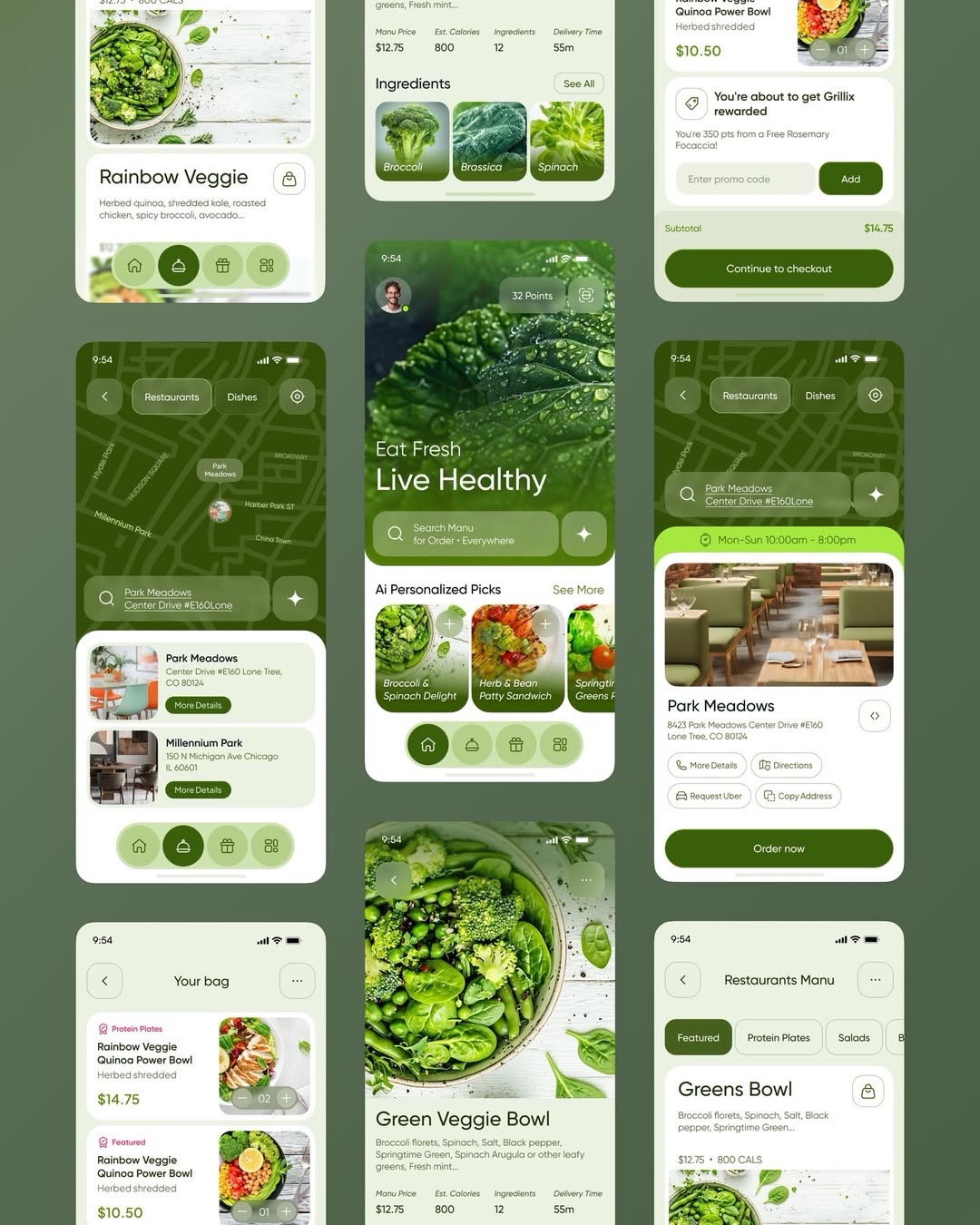 Grillix — AI-Powered Healthy Food Ordering Mobile App UI UX Design