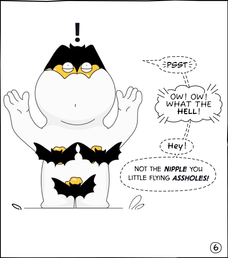 Panel 6, Not the nipple!