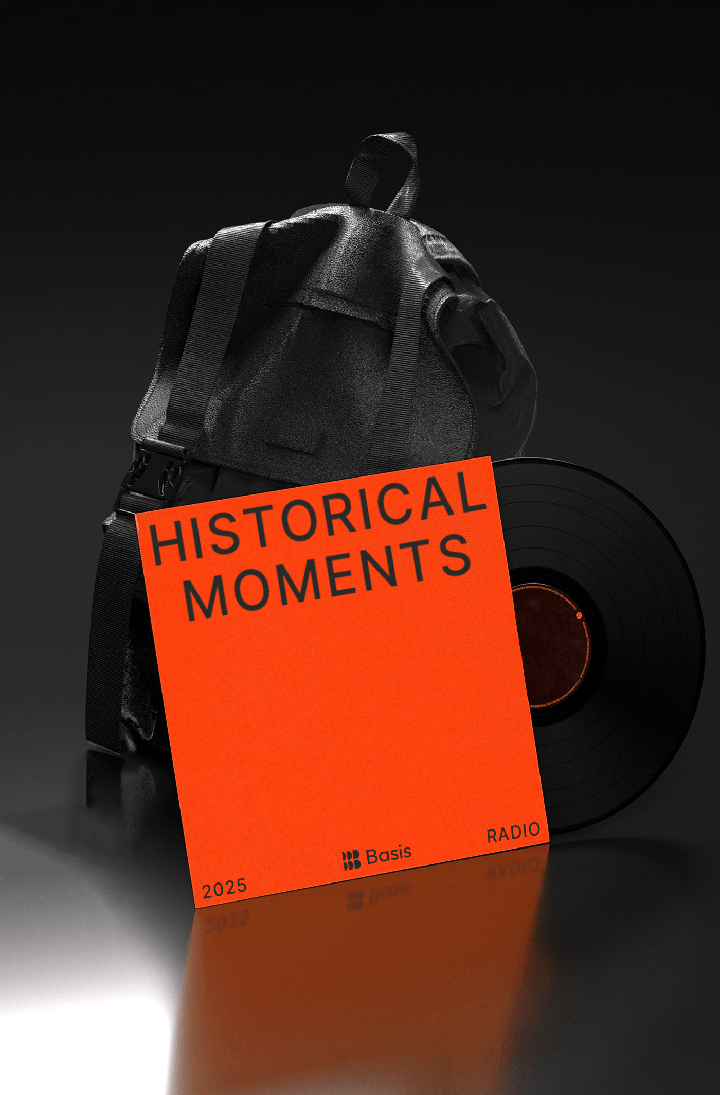 Basis vinyl sleeve and backpack: brand application
