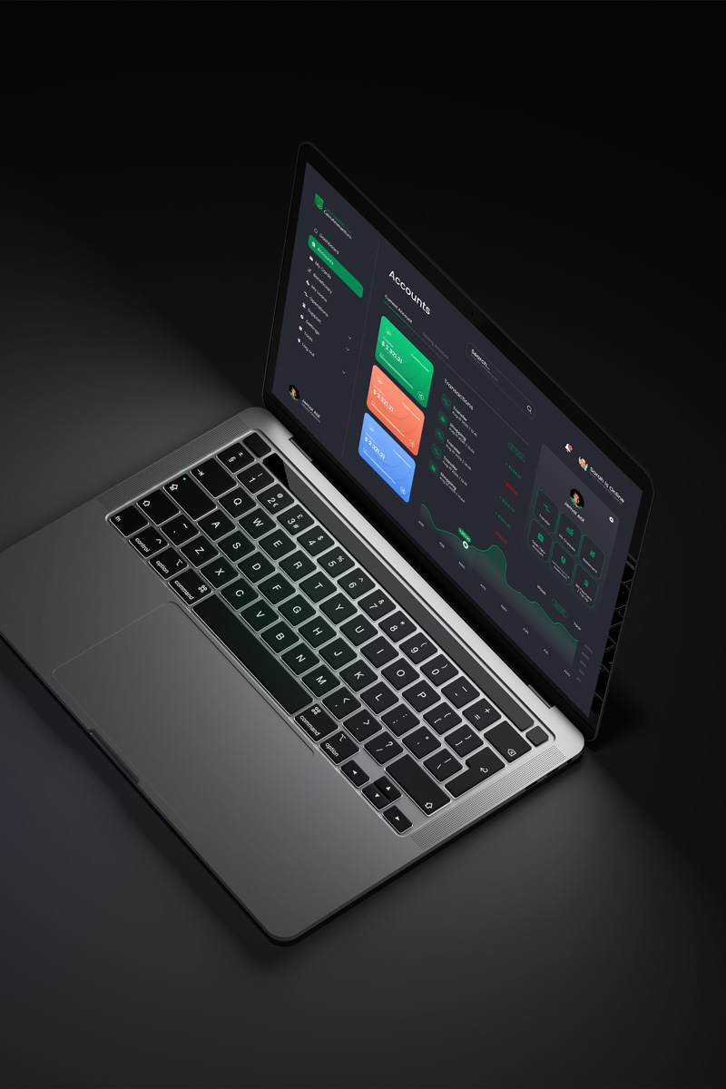 The web app, dark theme
