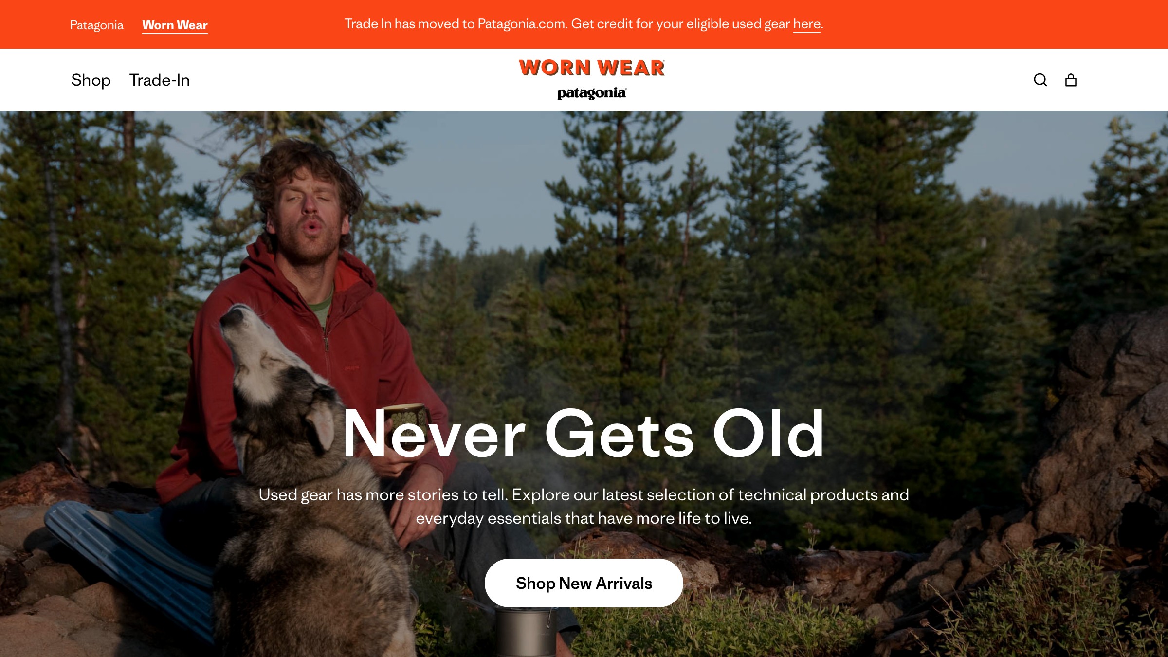 Patagonia stories page showing the outdoor brand aesthetic