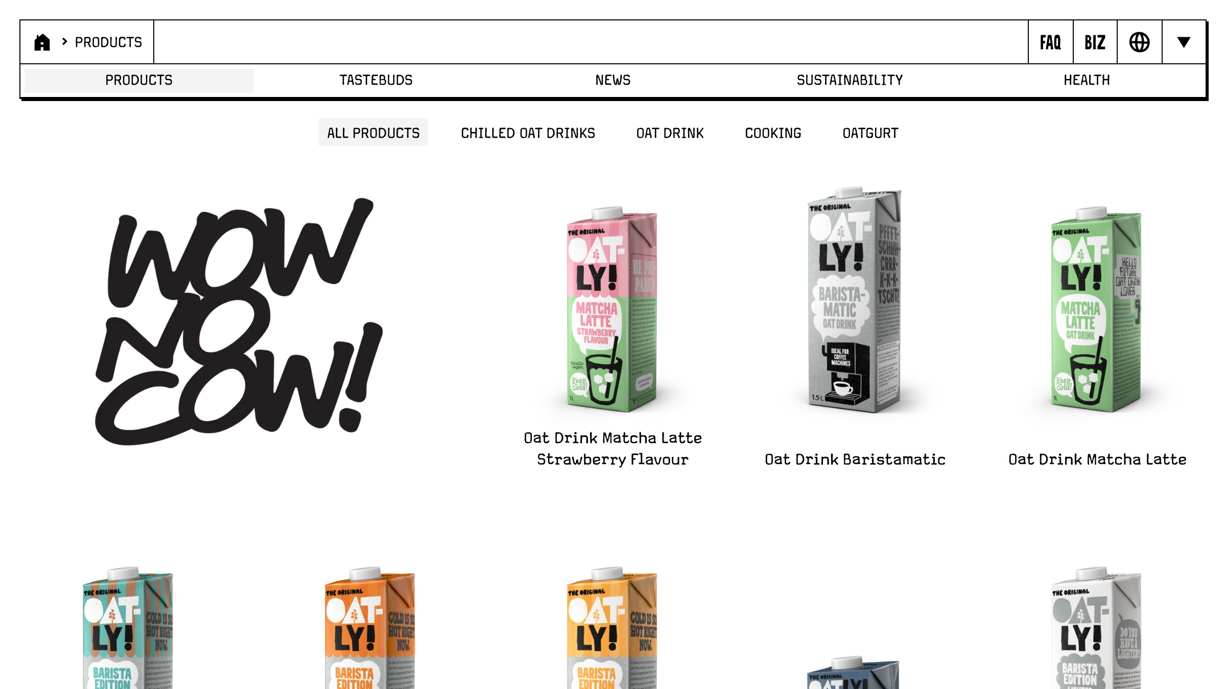 Oatly website showing the confrontational brand voice and hand-drawn aesthetic