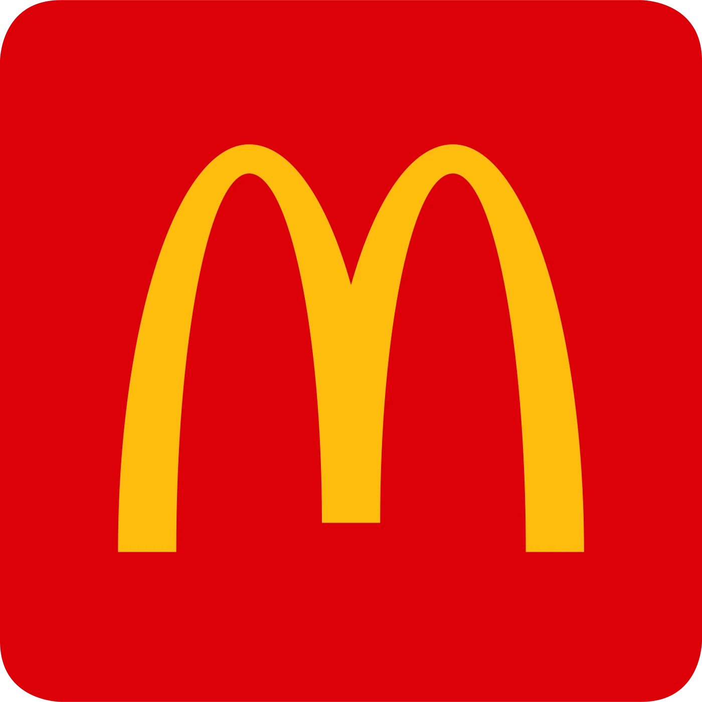 The McDonald's golden arches on McDonald's red