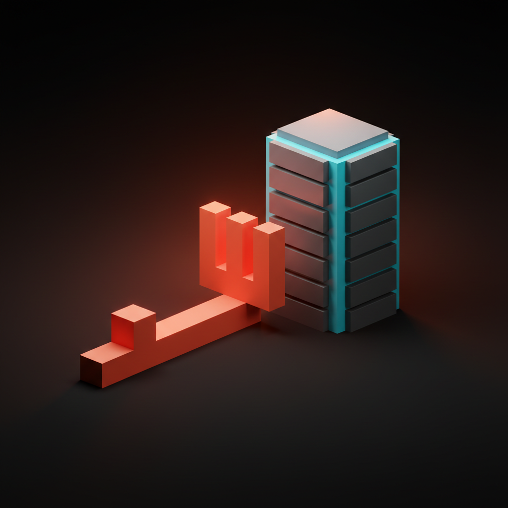 Voxel concept of a fork in the road: a short fast lane beside a longer multi-node deep pass.