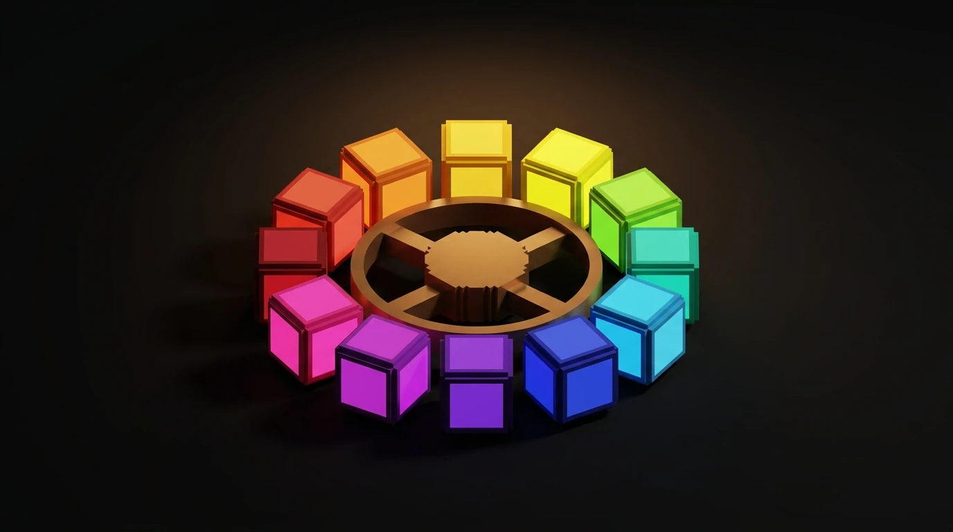 Color wheel diagram showing hue positions and the geometry behind complementary, analogous, and triadic schemes.