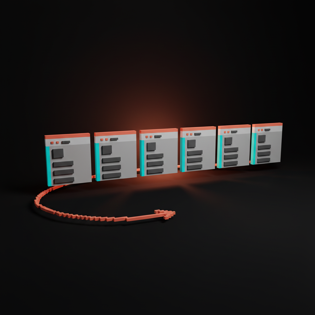 Voxel comparison: a polished surface app window labeled SURFACE next to a plain stack of three connected frames labeled THINKING