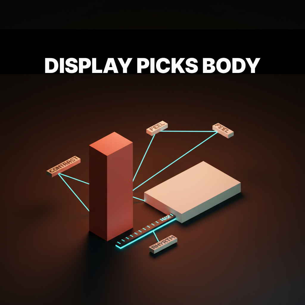 Display typeface pairing rules diagram
