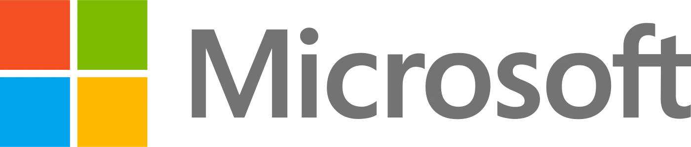 The Microsoft logo: four coloured squares and the name in grey