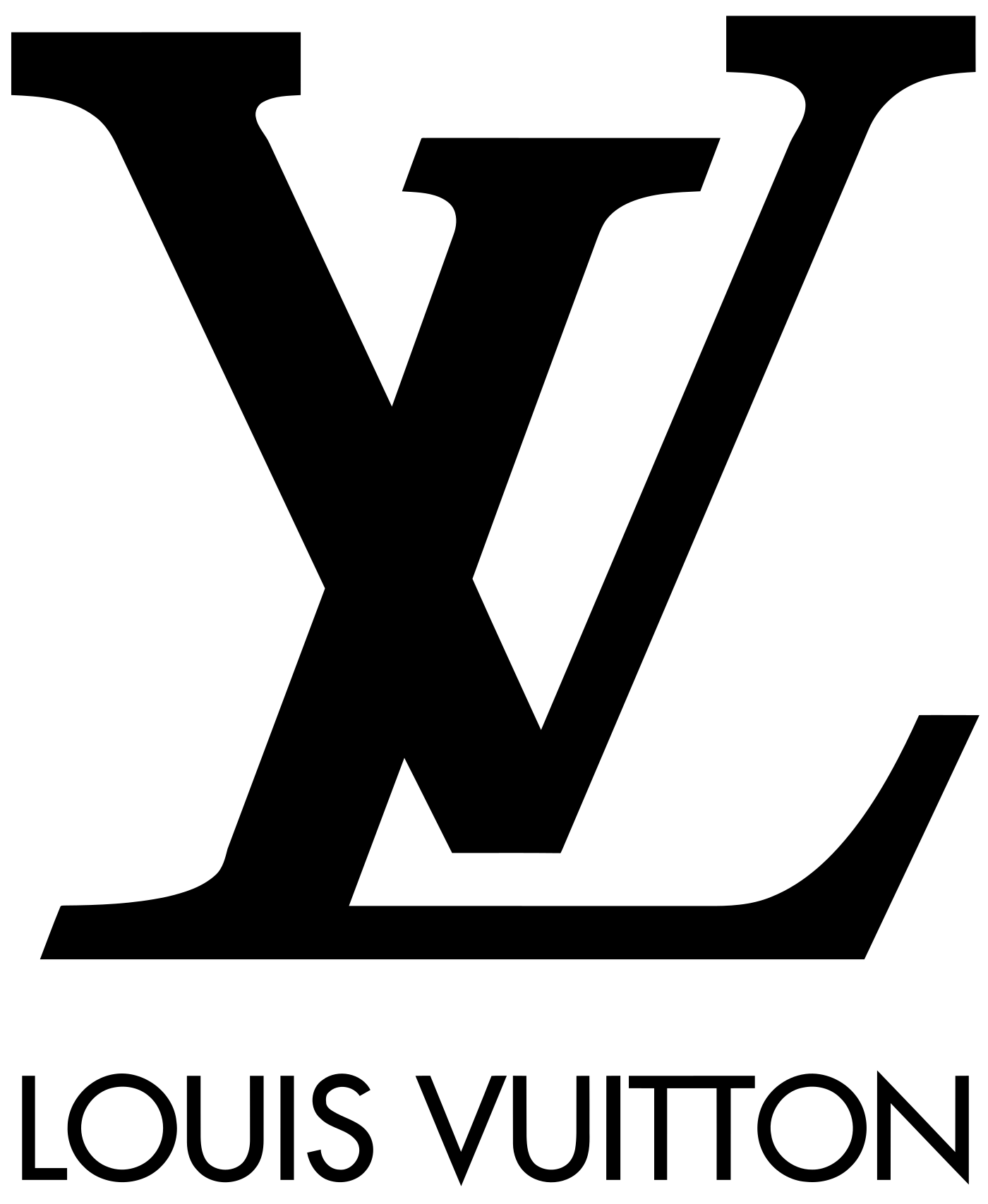 The Louis Vuitton wordmark in black