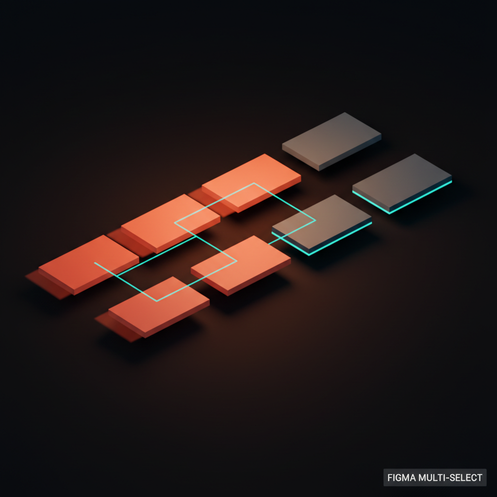 Voxel cards mid-motion in a coordinated drift, demonstrating common fate as a grouping signal