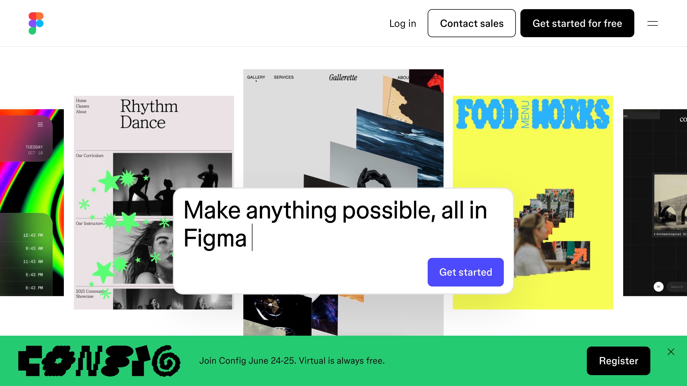 Figma-Startseite mit dem kollaborativen Design-Tool im Zentrum von Stitch's Export-Workflow.