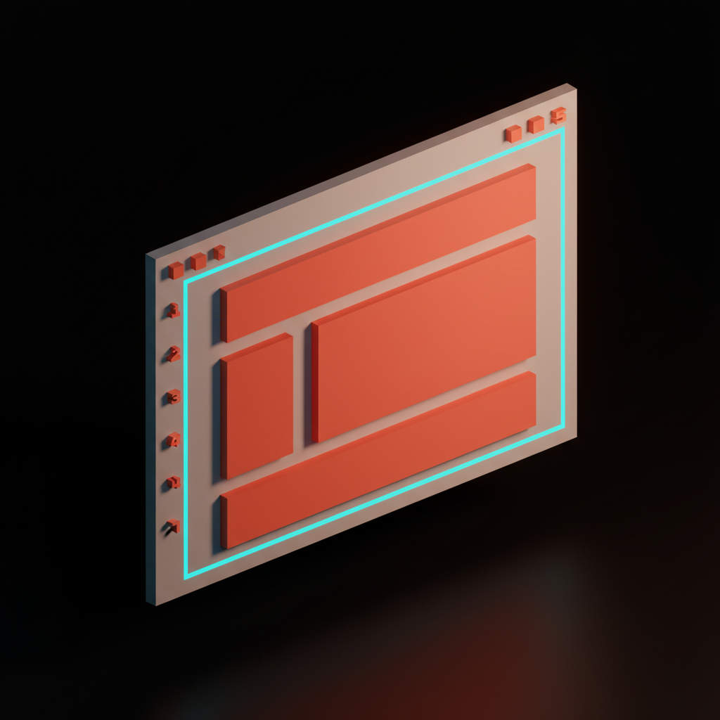 Voxel browser window showing a CSS Grid layout with header, sidebar, content, footer, and grid line numbers