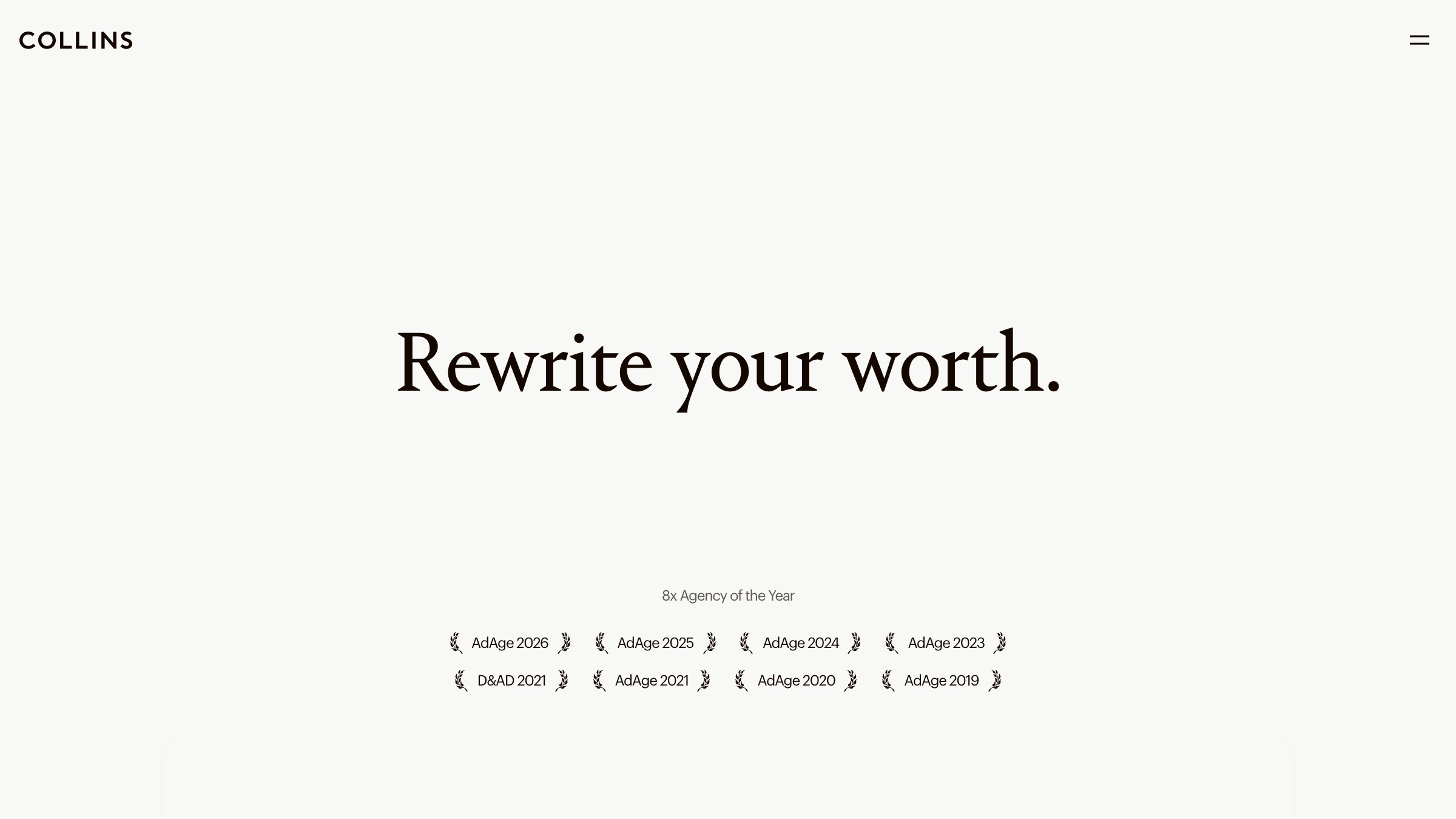 COLLINS studio case studies: reference for how brand systems are presented as unified compositions