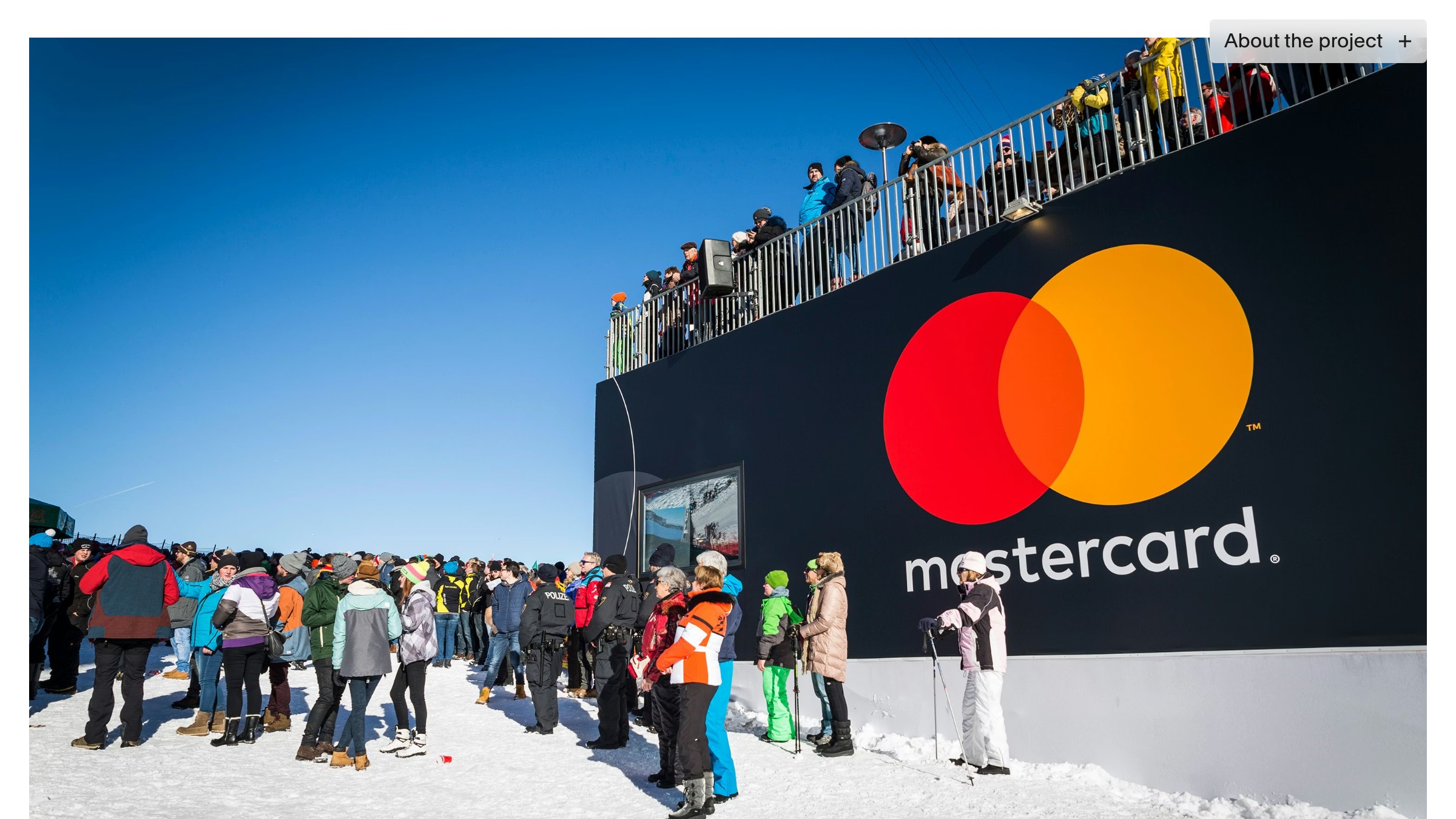 Pentagram's Mastercard case study: how a finished brand identity system is presented, wordmark through applications