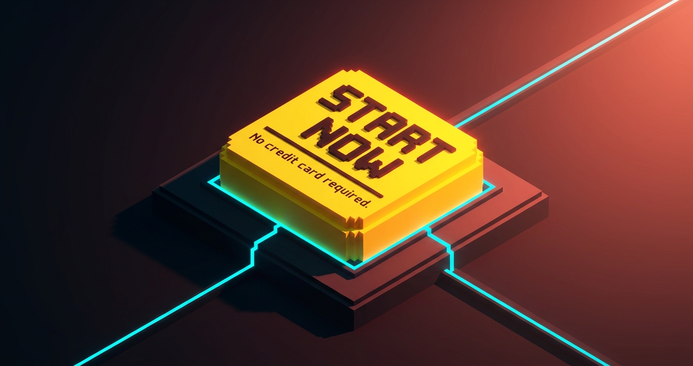 A hero CTA block with high-contrast button, one-line action verb, and micro-copy underneath that removes the most common objection