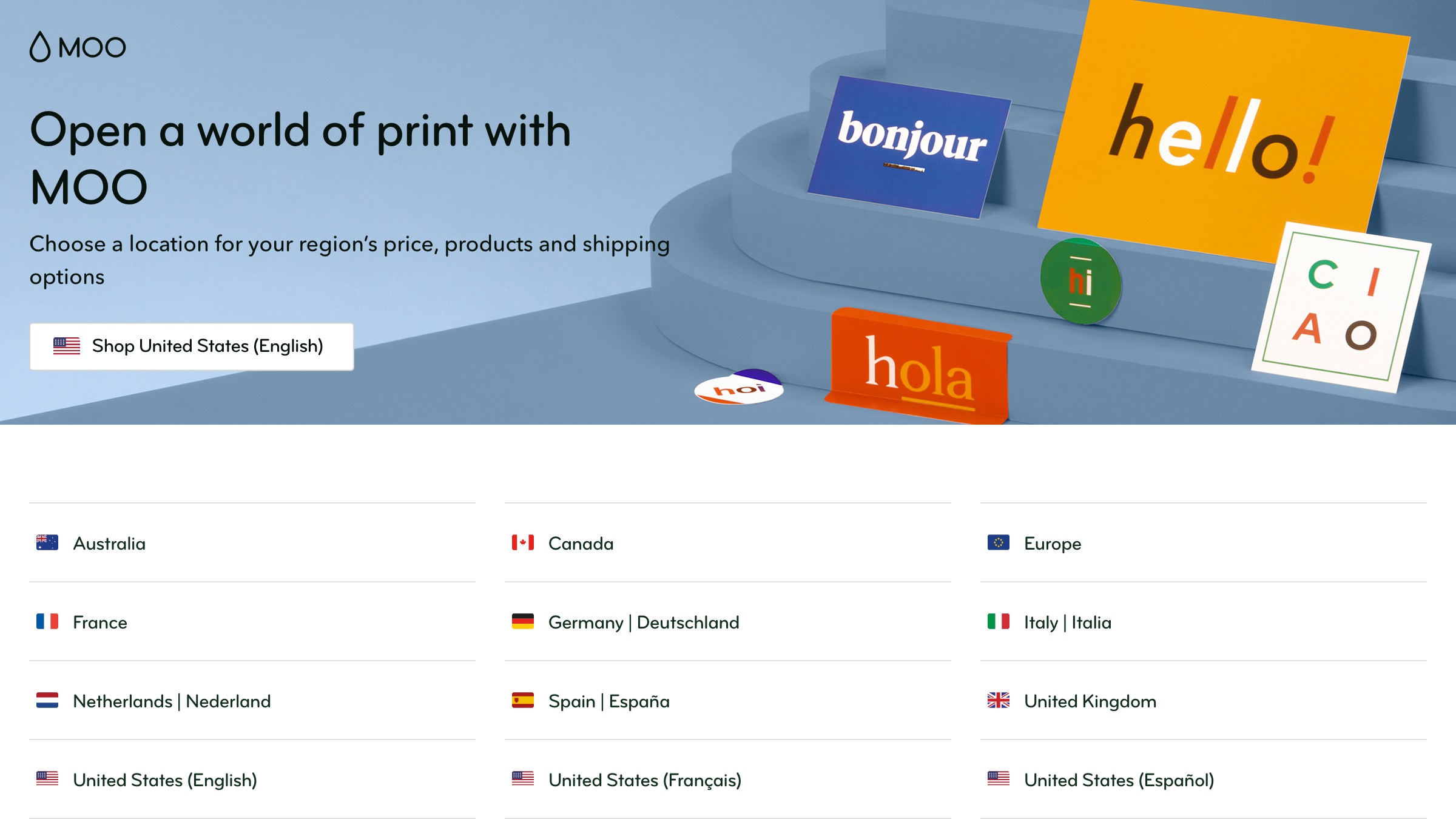 Moo print service upload interface specifying vector format requirements for business card production.