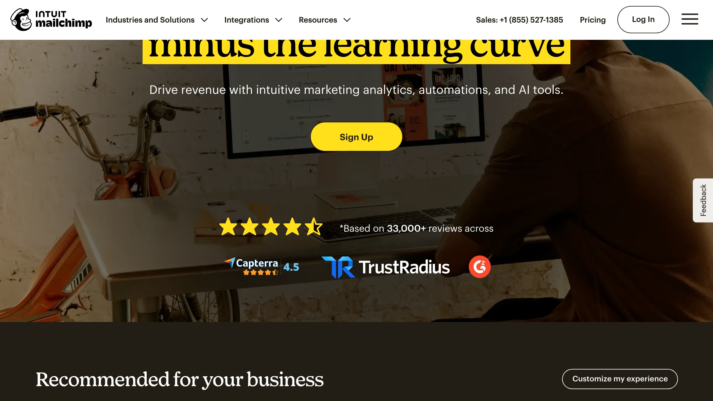 هویت برند Mailchimp پس از تکامل Collins در ۲۰۱۸، با وردمارک ضخیم‌تر و نشانه Freddie اصلاح‌شده.