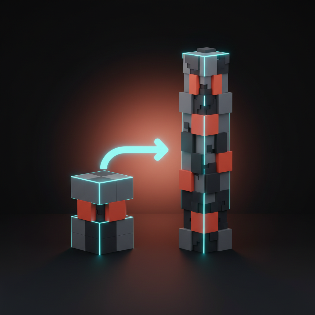 مقارنة voxel لمستويات التكلفة والمخاطر بين تجديد العلامة التجارية وإعادة البناء الكاملة.