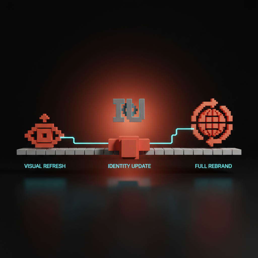 طيف voxel يُظهر نطاق تغيير العلامة التجارية من تجديد خفيف إلى إعادة بناء كاملة.