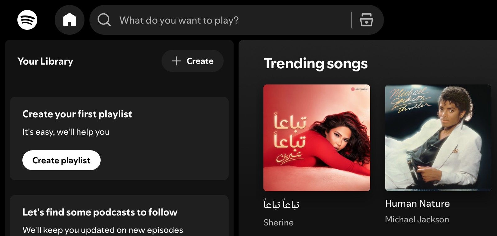 Spotify's web player showing the three-line circle symbol used as the standalone brand mark.