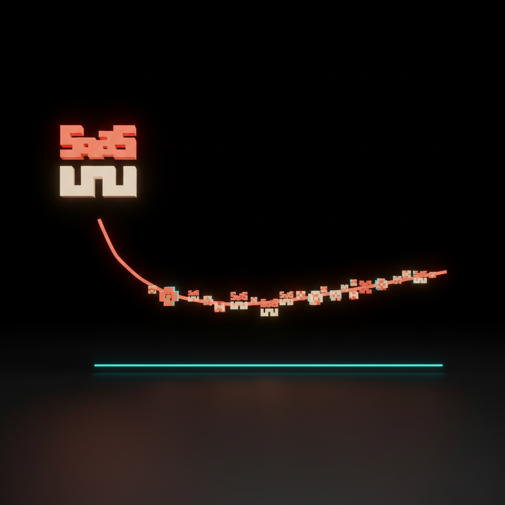 Voxel long-tail curve with tiny apps populating the previously empty tail