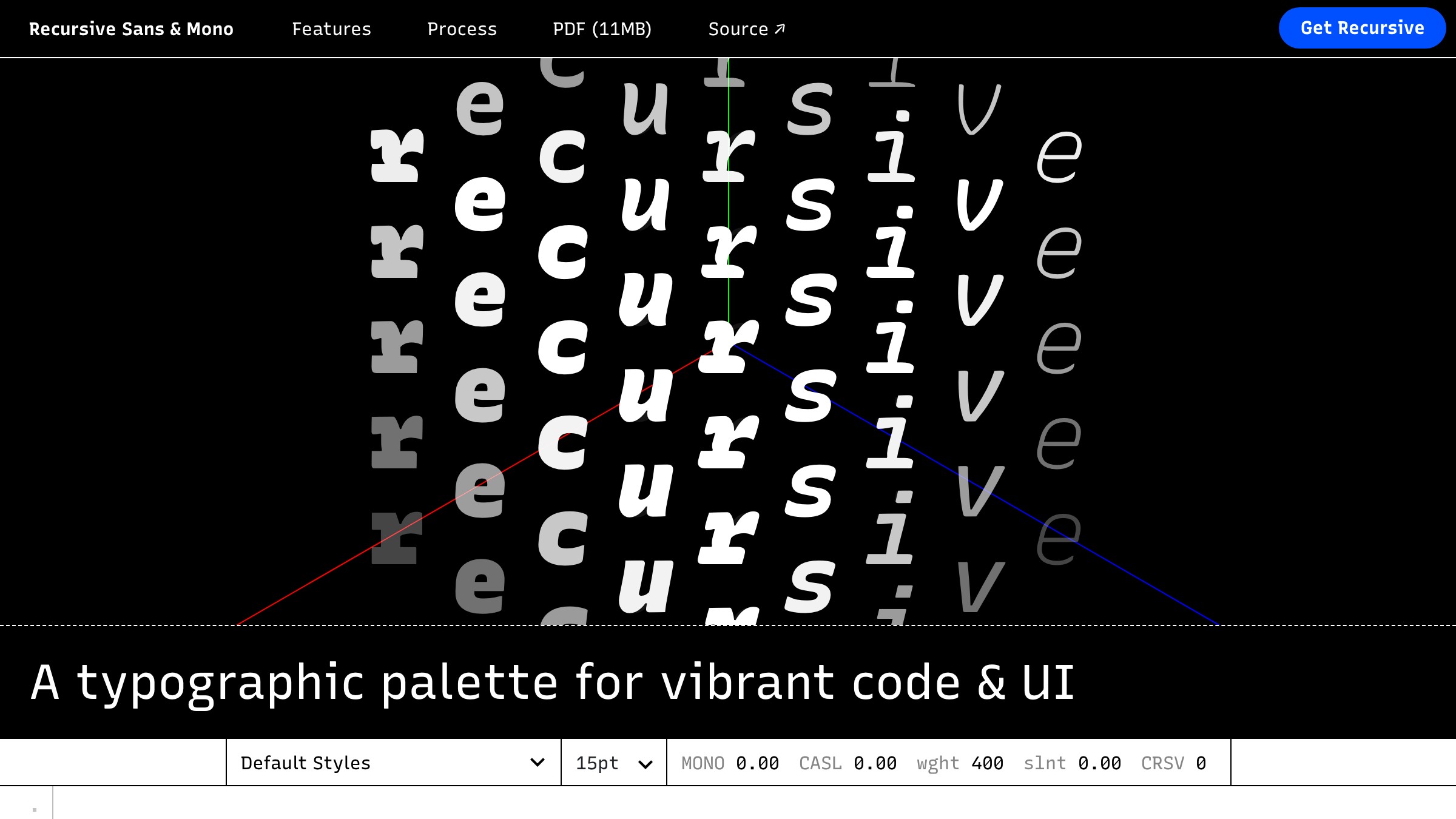 Recursive type family site with the full variable specimen and MONO, CASL, and weight controls.