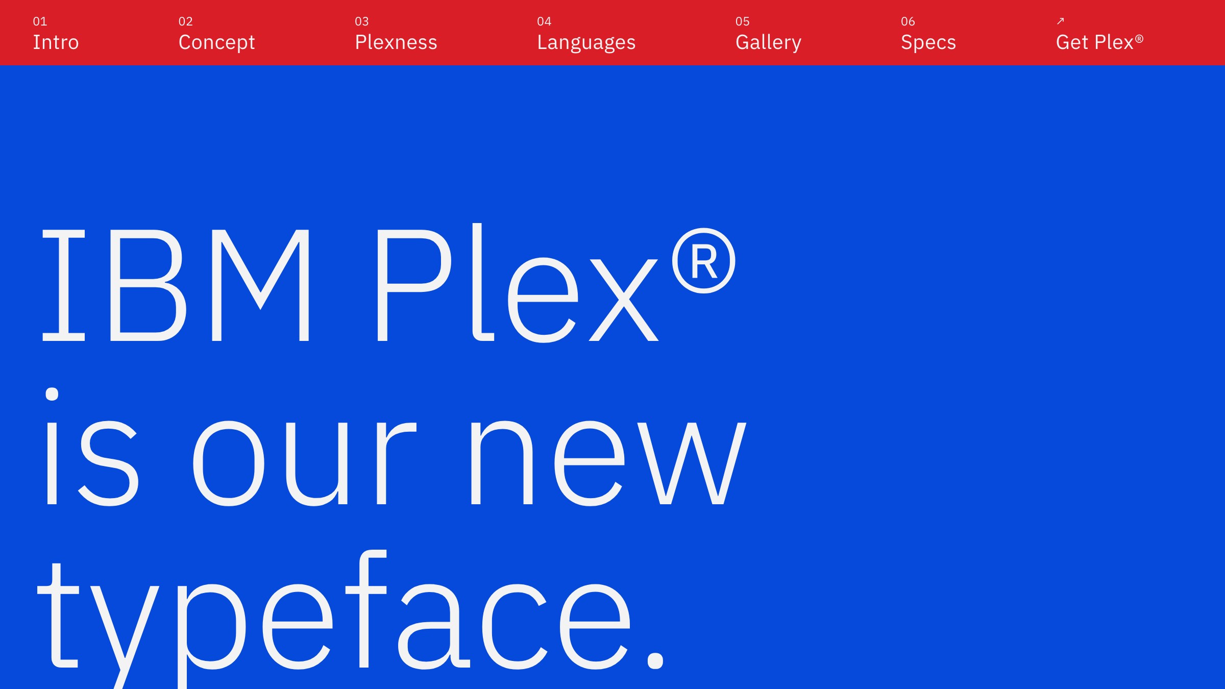 IBM Plex site showing the family across product, marketing, and developer documentation.