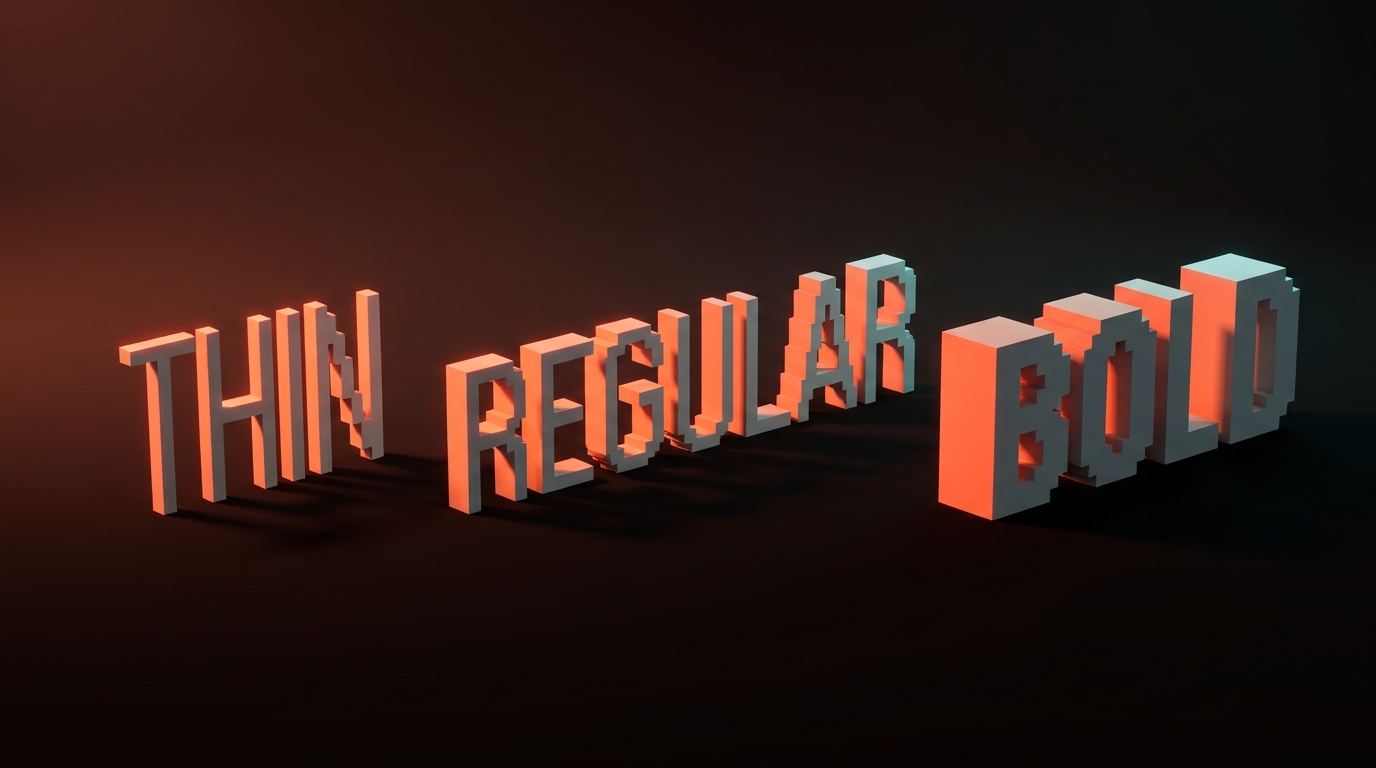 Three brand wordmarks using variable font axes to shift weight and width across three states, showing type as behavior